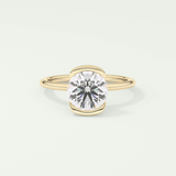 2.0 CT Round Cut Half Bezel Lab-Grown Diamond Engagement Ring 1