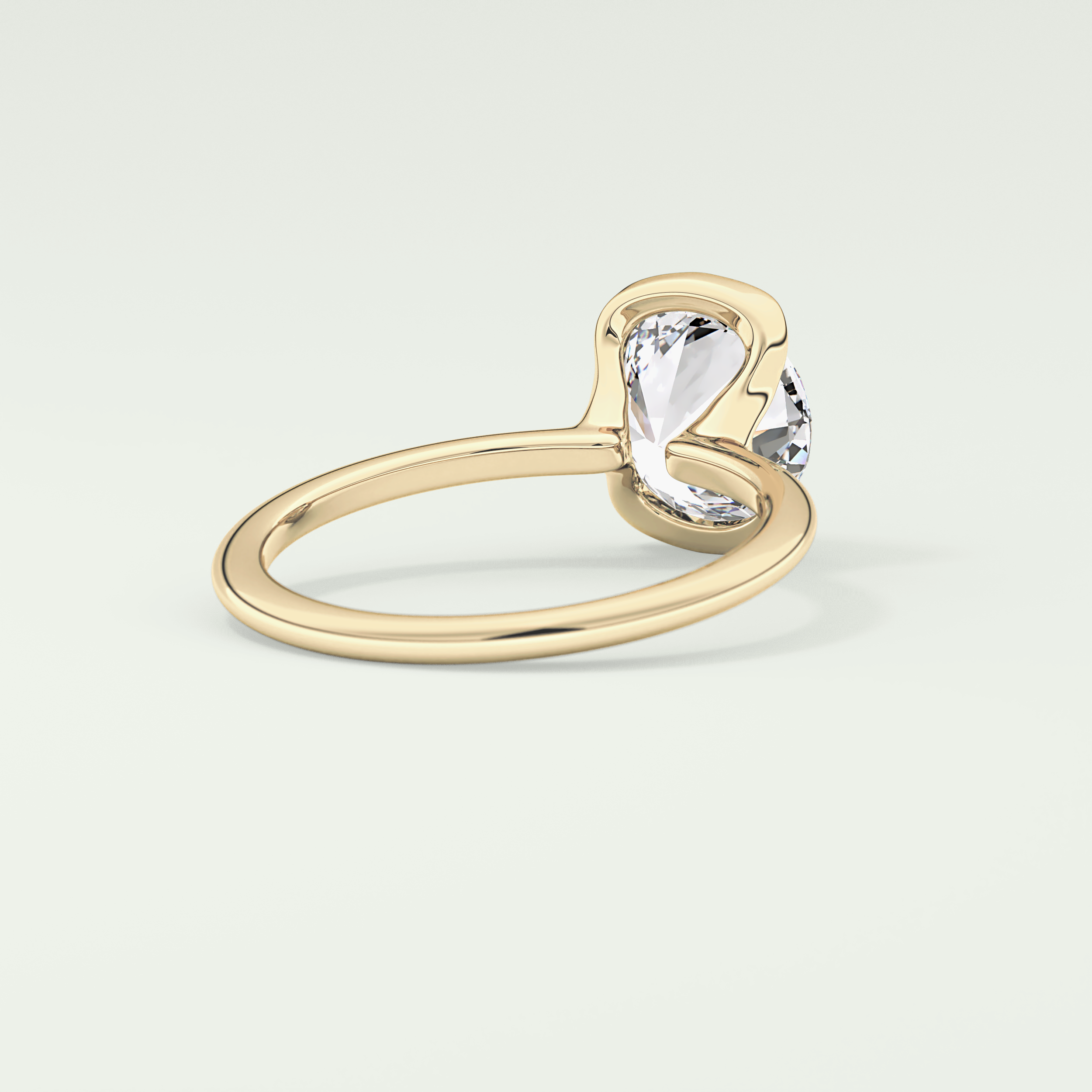 2.0 CT Round Cut Half Bezel Lab-Grown Diamond Engagement Ring 2