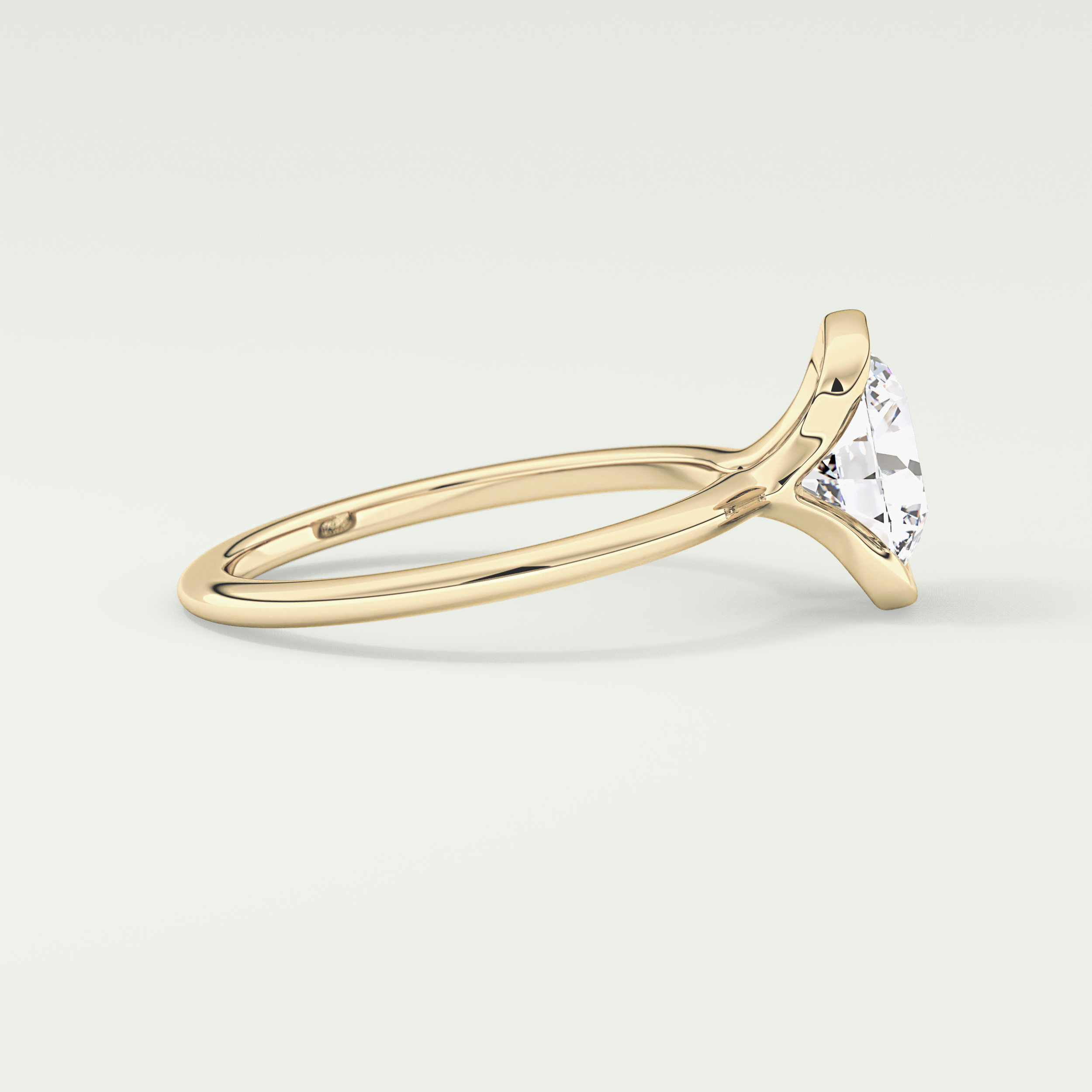 2.0 CT Round Cut Half Bezel Lab-Grown Diamond Engagement Ring 3