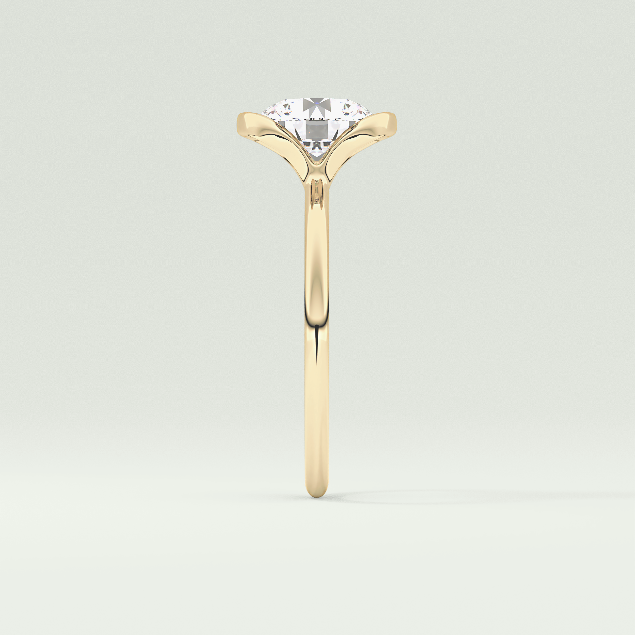 2.0 CT Round Cut Half Bezel Lab-Grown Diamond Engagement Ring 4