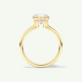 2.0 CT Round Cut Half Bezel Moissanite Engagement Ring