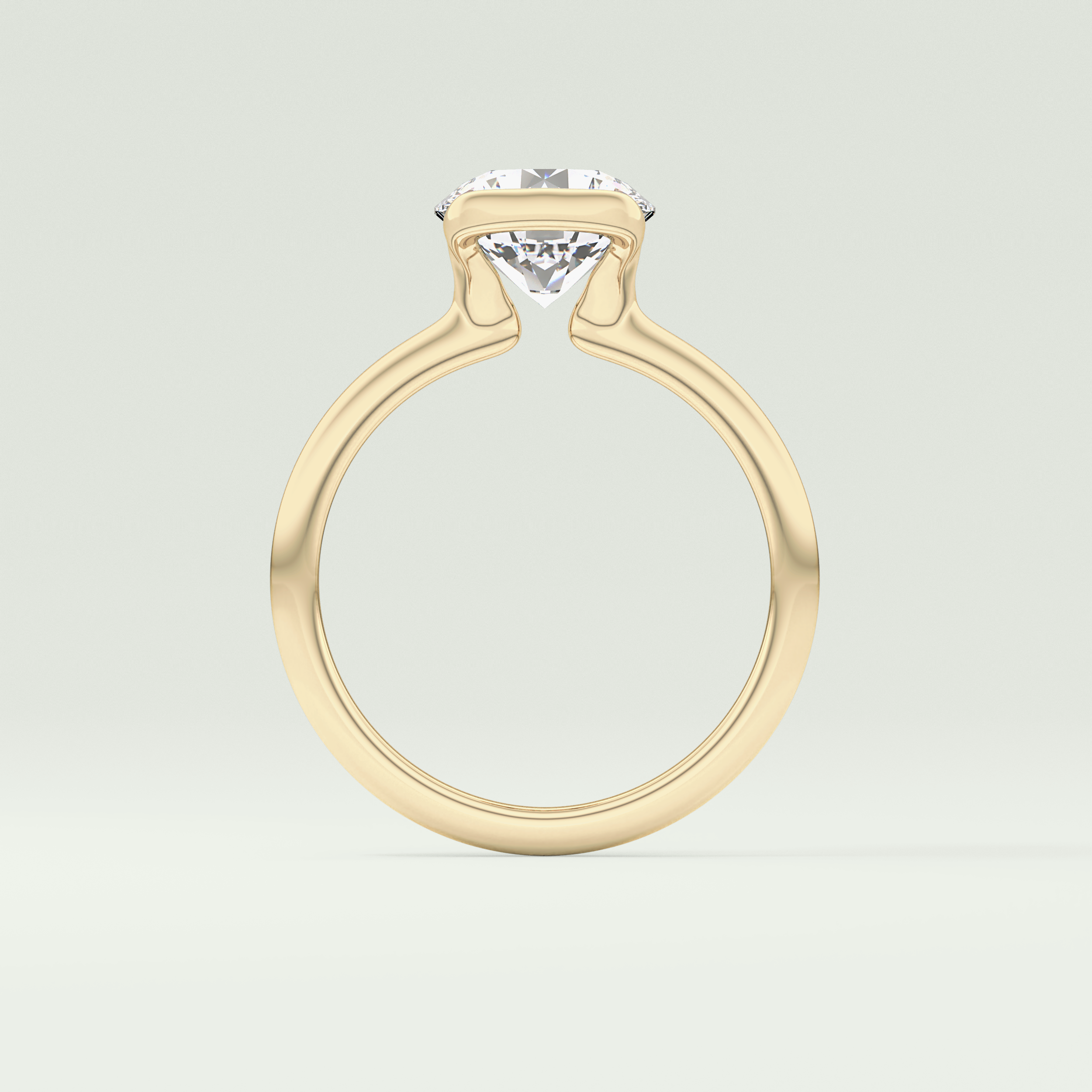2.0 CT Round Cut Half Bezel Lab-Grown Diamond Engagement Ring 6