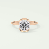 2.0 CT Round Cut Half Bezel Lab-Grown Diamond Engagement Ring 7