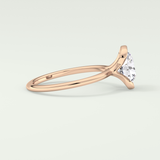 2.0 CT Round Cut Half Bezel Lab-Grown Diamond Engagement Ring 9
