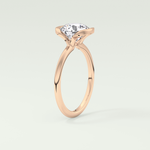 2.0 CT Round Cut Half Bezel Lab-Grown Diamond Engagement Ring 11
