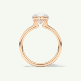 2.0 CT Round Cut Half Bezel Moissanite Engagement Ring
