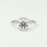 2.0 CT Round Cut Half Bezel Lab-Grown Diamond Engagement Ring 13