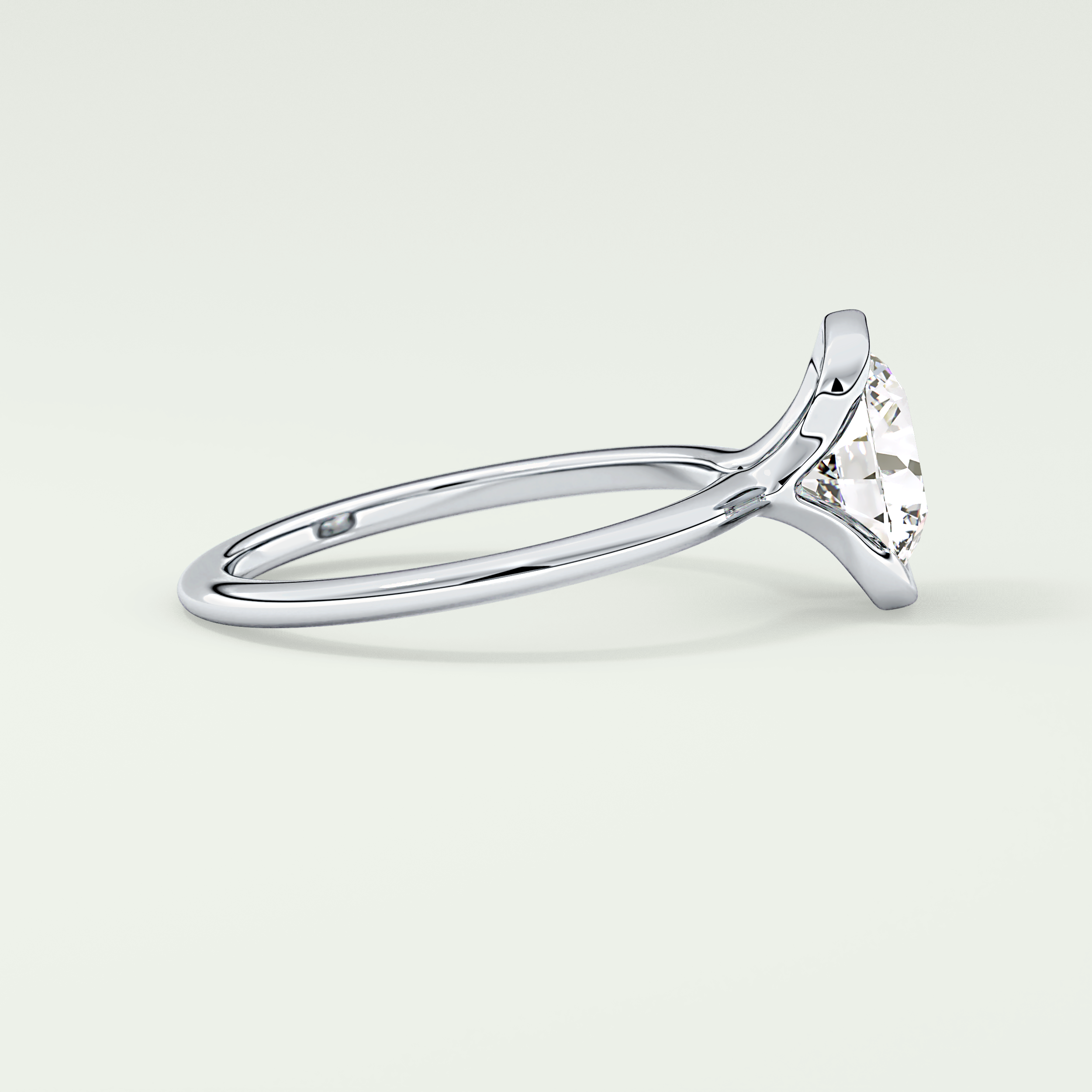 2.0 CT Round Cut Half Bezel Lab-Grown Diamond Engagement Ring 15