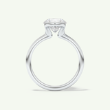 2.0 CT Round Cut Half Bezel Moissanite Engagement Ring