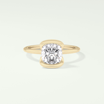 2.0 CT Cushion Cut Half Bezel Lab-Grown Diamond Engagement Ring 1