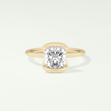 2.0 CT Cushion Cut Half Bezel Lab-Grown Diamond Engagement Ring 1