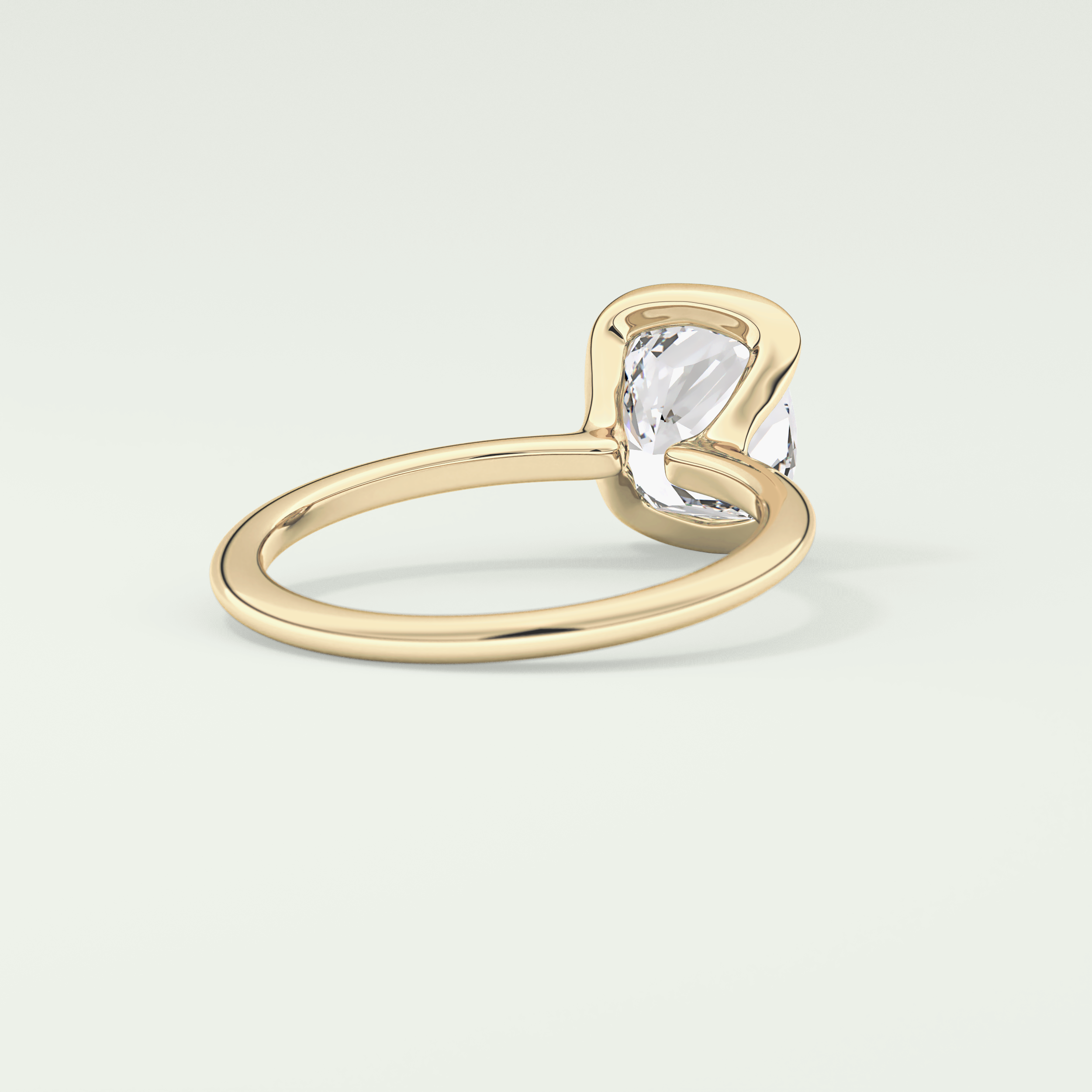 2.0 CT Cushion Cut Half Bezel Lab-Grown Diamond Engagement Ring 2