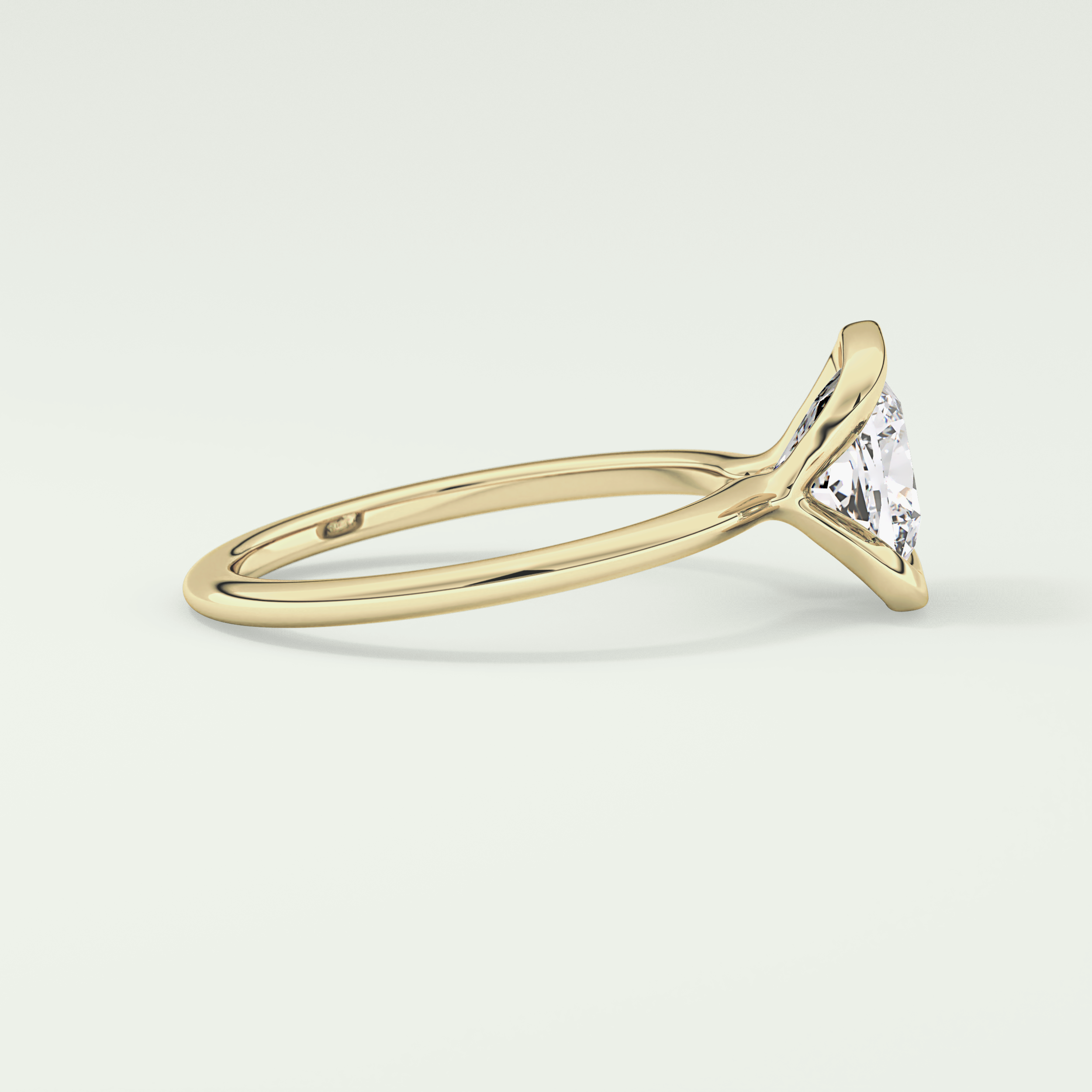 2.0 CT Cushion Cut Half Bezel Lab-Grown Diamond Engagement Ring 3