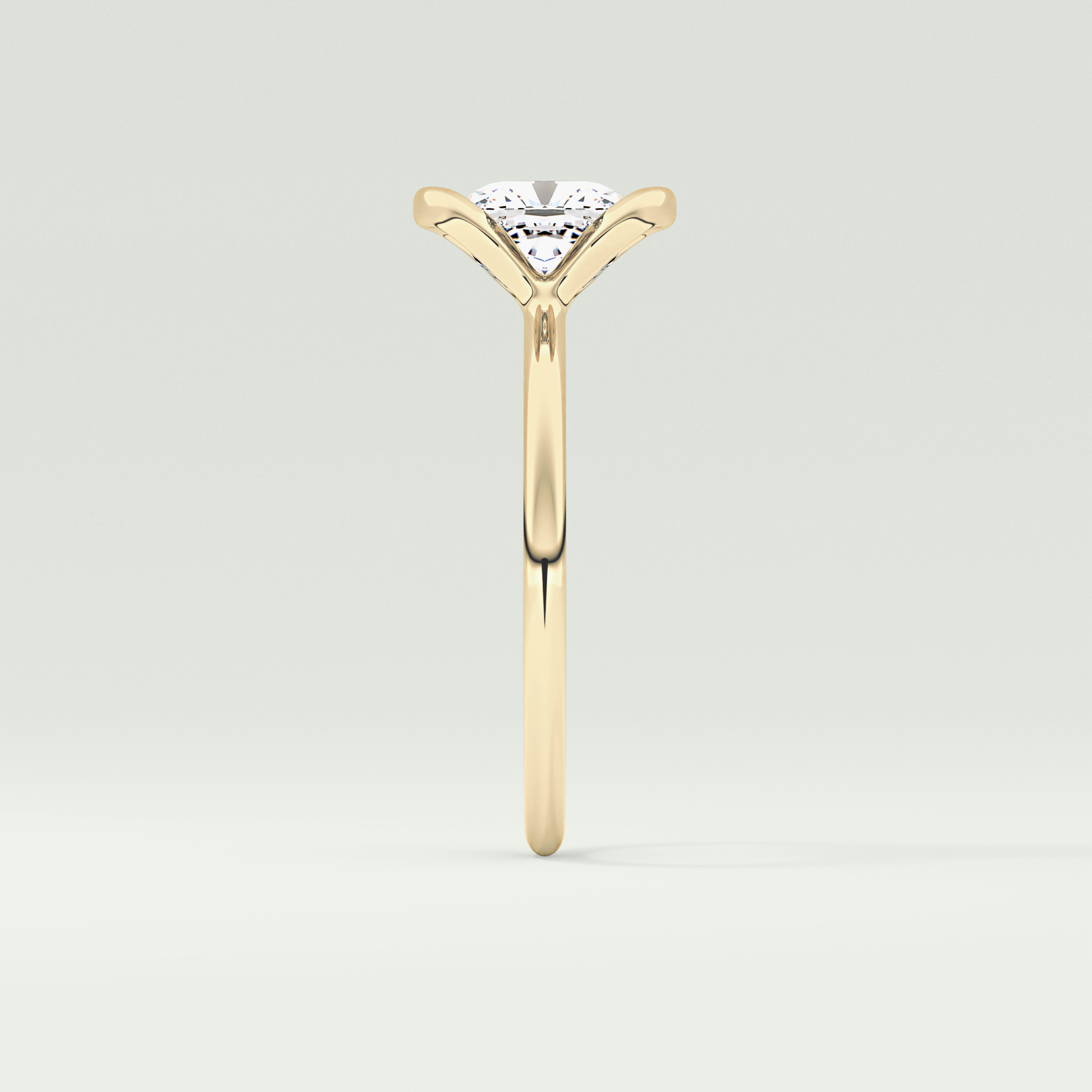 2.0 CT Cushion Cut Half Bezel Lab-Grown Diamond Engagement Ring 4