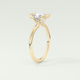 2.0 CT Cushion Cut Half Bezel Moissanite Engagement Ring