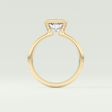 2.0 CT Cushion Cut Half Bezel Lab-Grown Diamond Engagement Ring 6