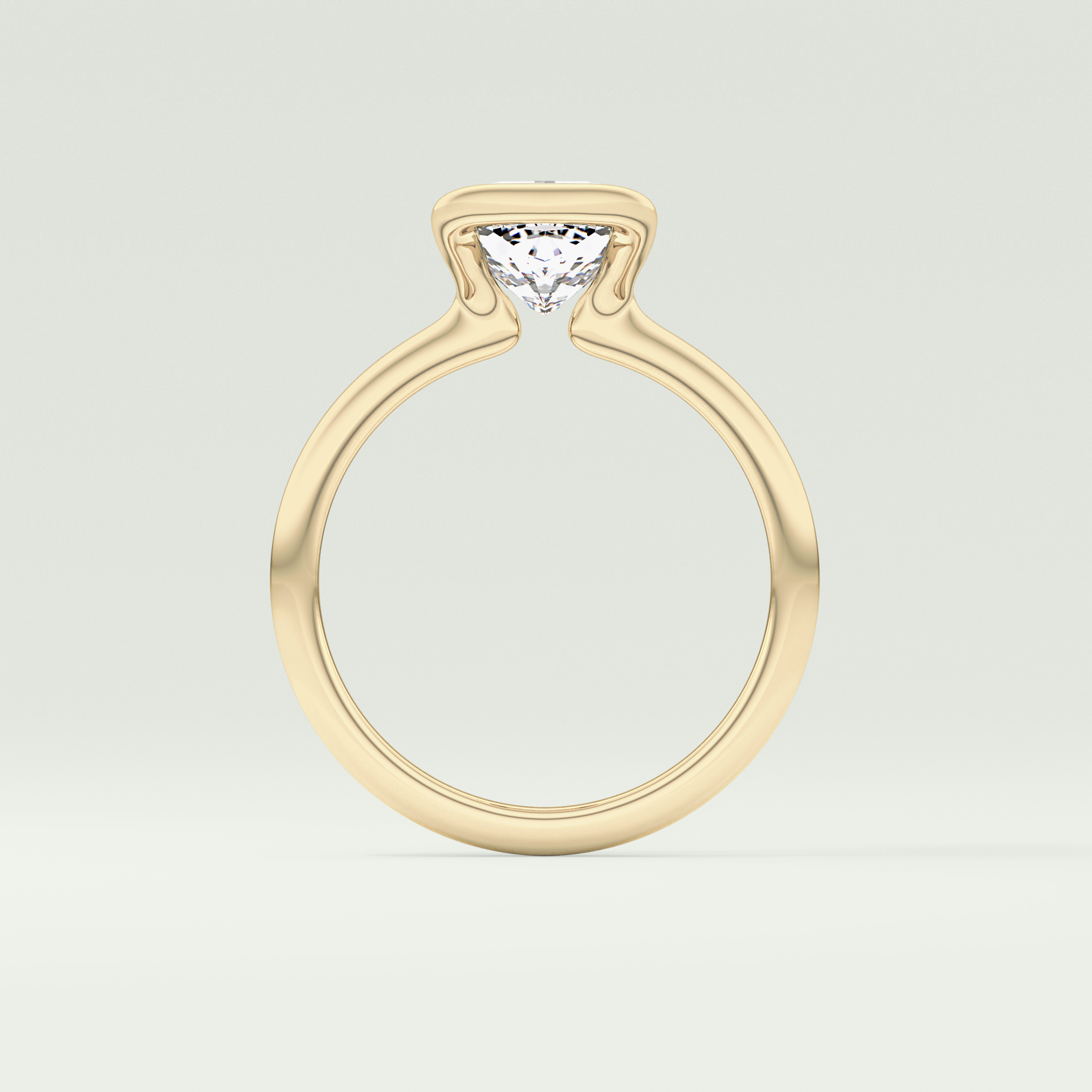 2.0 CT Cushion Cut Half Bezel Lab-Grown Diamond Engagement Ring 6