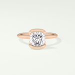 2.0 CT Cushion Cut Half Bezel Lab-Grown Diamond Engagement Ring 7
