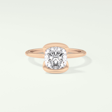 2.0 CT Cushion Cut Half Bezel Lab-Grown Diamond Engagement Ring 7