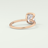 2.0 CT Cushion Cut Half Bezel Lab-Grown Diamond Engagement Ring 8