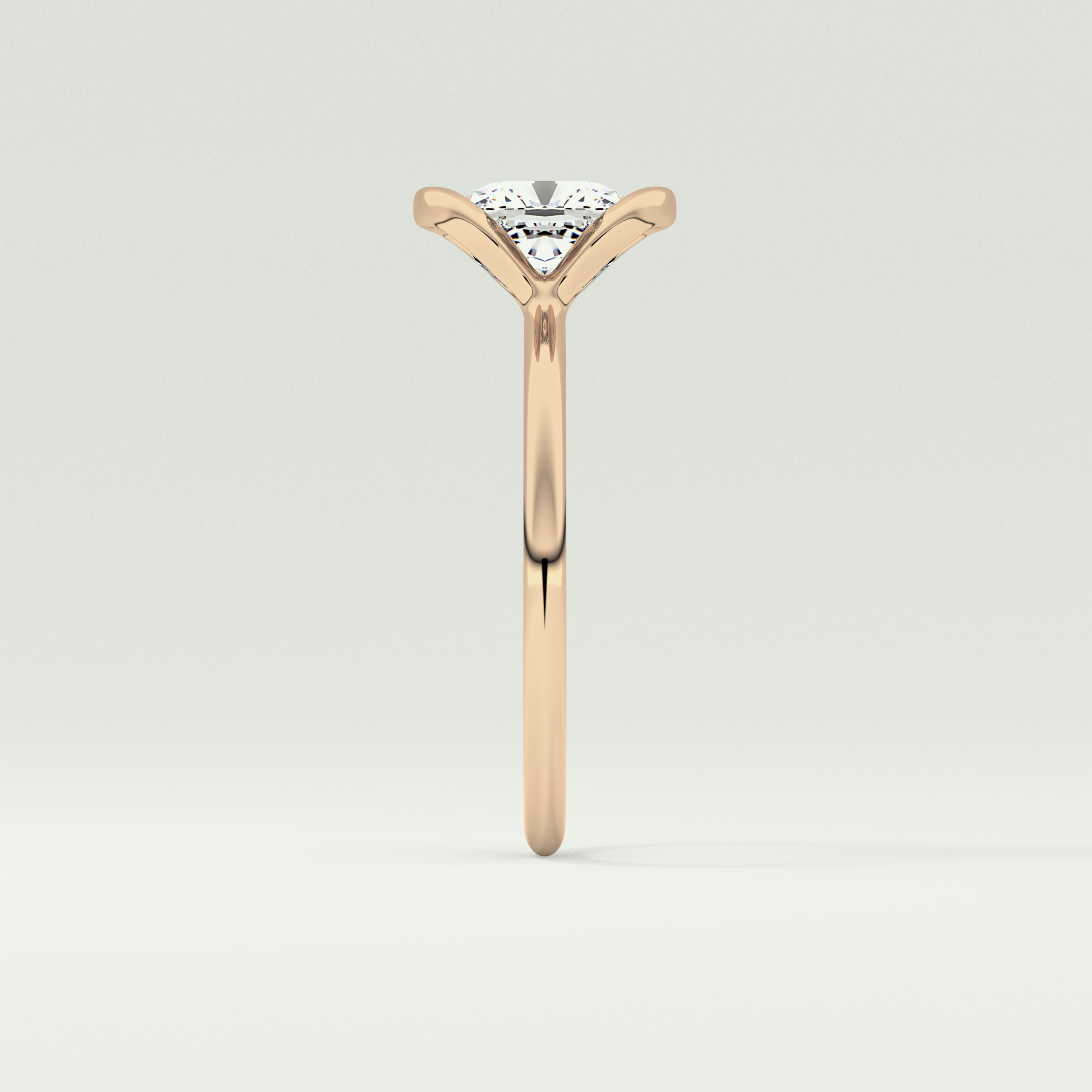 2.0 CT Cushion Cut Half Bezel Lab-Grown Diamond Engagement Ring 10