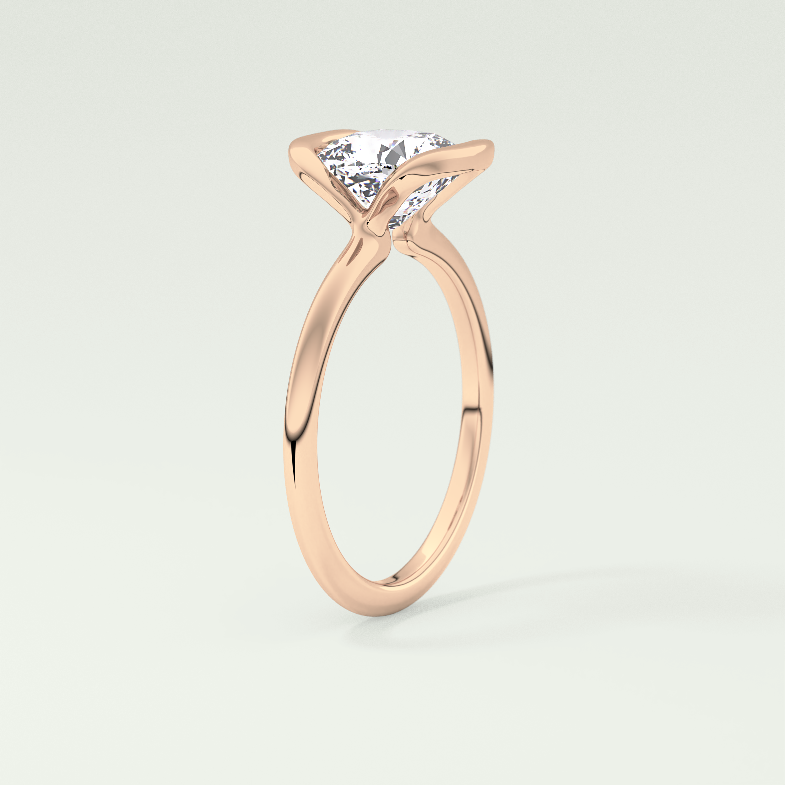 2.0 CT Cushion Cut Half Bezel Lab-Grown Diamond Engagement Ring 11