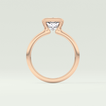 2.0 CT Cushion Cut Half Bezel Lab-Grown Diamond Engagement Ring 12