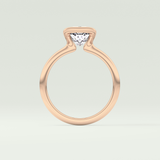 2.0 CT Cushion Cut Half Bezel Lab-Grown Diamond Engagement Ring 12