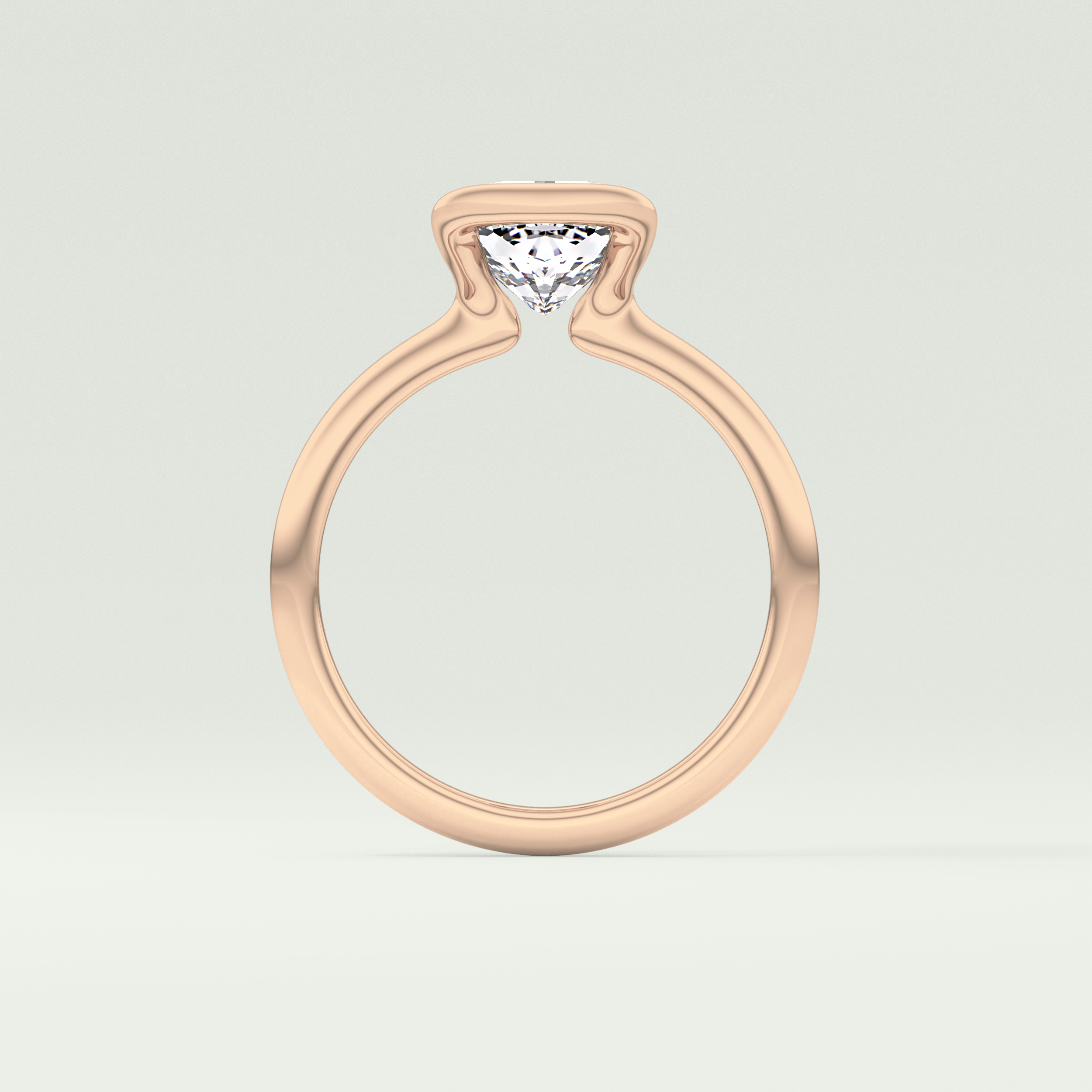 2.0 CT Cushion Cut Half Bezel Lab-Grown Diamond Engagement Ring 12