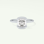 2.0 CT Cushion Cut Half Bezel Lab-Grown Diamond Engagement Ring 13