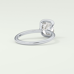 2.0 CT Cushion Cut Half Bezel Lab-Grown Diamond Engagement Ring 14