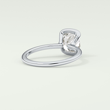 2.0 CT Cushion Cut Half Bezel Lab-Grown Diamond Engagement Ring 14