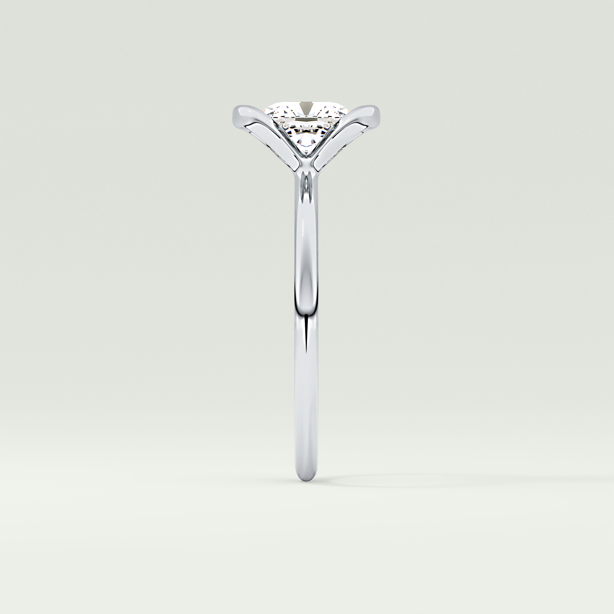 2.0 CT Cushion Cut Half Bezel Lab-Grown Diamond Engagement Ring 16