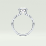 2.0 CT Cushion Cut Half Bezel Lab-Grown Diamond Engagement Ring 18