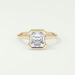 2.0 CT Asscher Cut Half Bezel Lab-Grown Diamond Engagement Ring 1