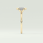 2.0 CT Asscher Cut Half Bezel Lab-Grown Diamond Engagement Ring 4
