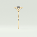 2.0 CT Asscher Cut Half Bezel Lab-Grown Diamond Engagement Ring 4