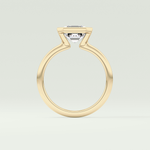2.0 CT Asscher Cut Half Bezel Lab-Grown Diamond Engagement Ring 6