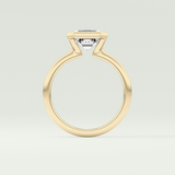 2.0 CT Asscher Cut Half Bezel Lab-Grown Diamond Engagement Ring 6