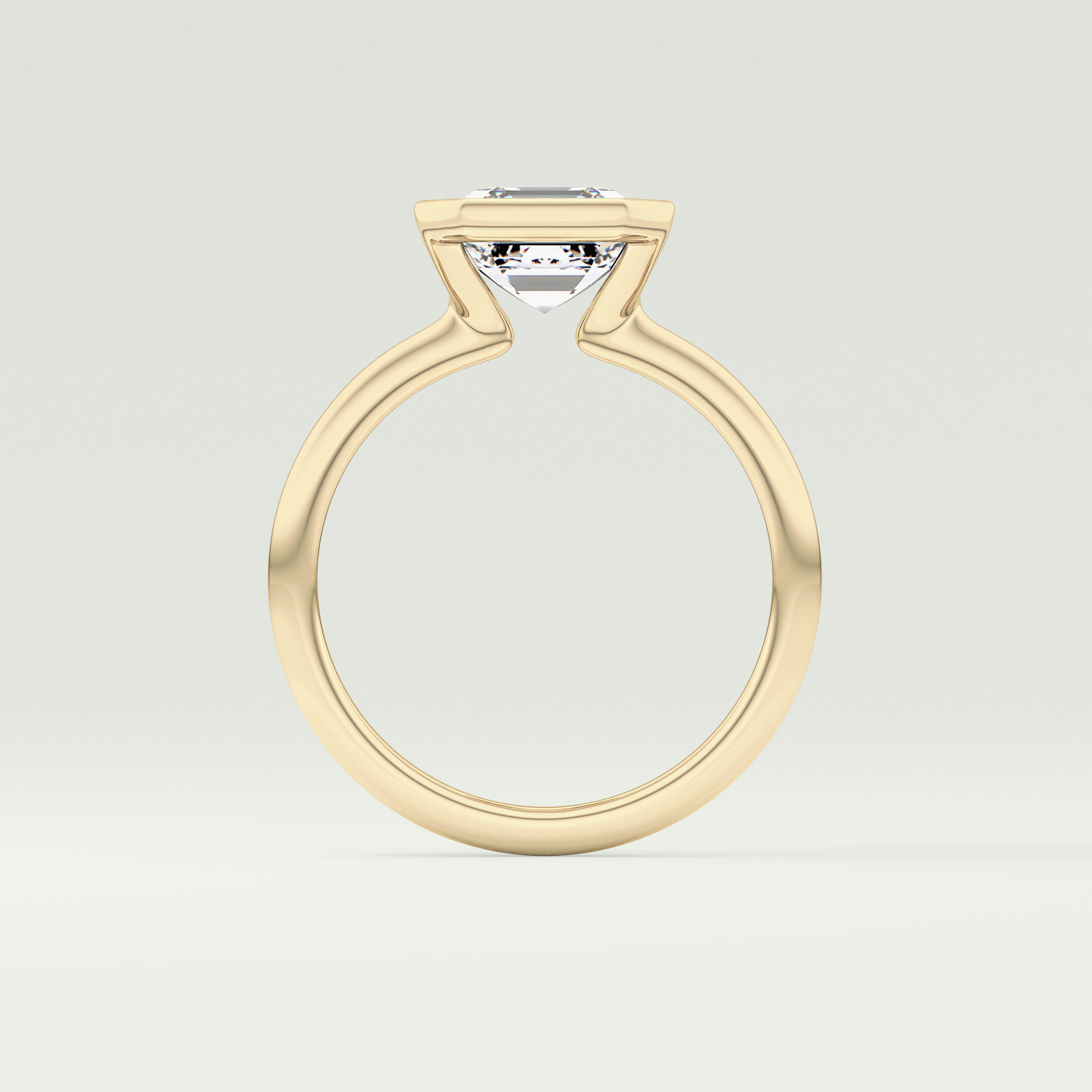 2.0 CT Asscher Cut Half Bezel Lab-Grown Diamond Engagement Ring 6