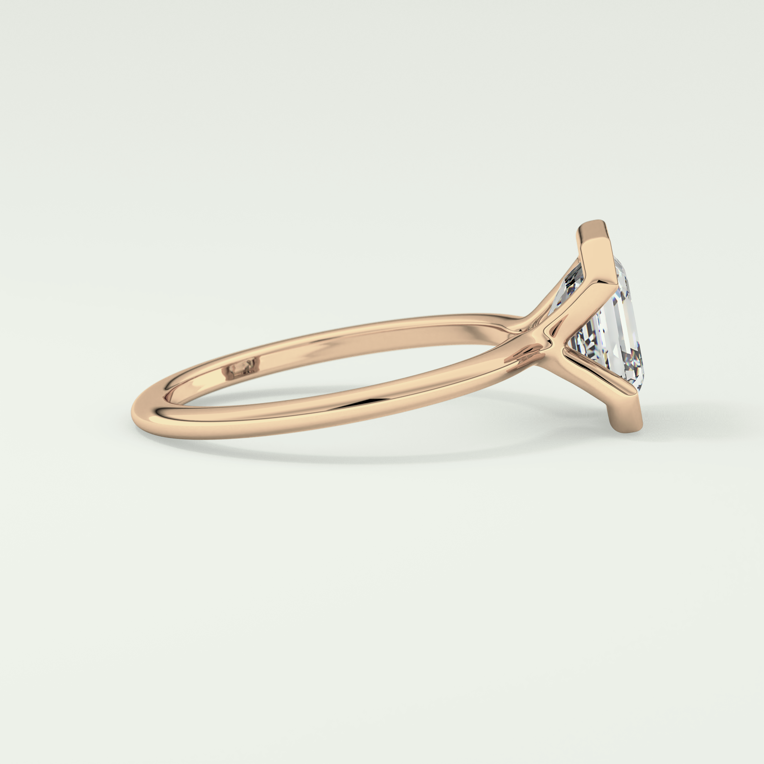 2.0 CT Asscher Cut Half Bezel Lab-Grown Diamond Engagement Ring 9