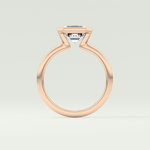 2.0 CT Asscher Cut Half Bezel Lab-Grown Diamond Engagement Ring 12