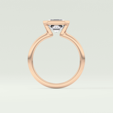 2.0 CT Asscher Cut Half Bezel Lab-Grown Diamond Engagement Ring 12