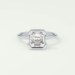 2.0 CT Asscher Cut Half Bezel Lab-Grown Diamond Engagement Ring 13