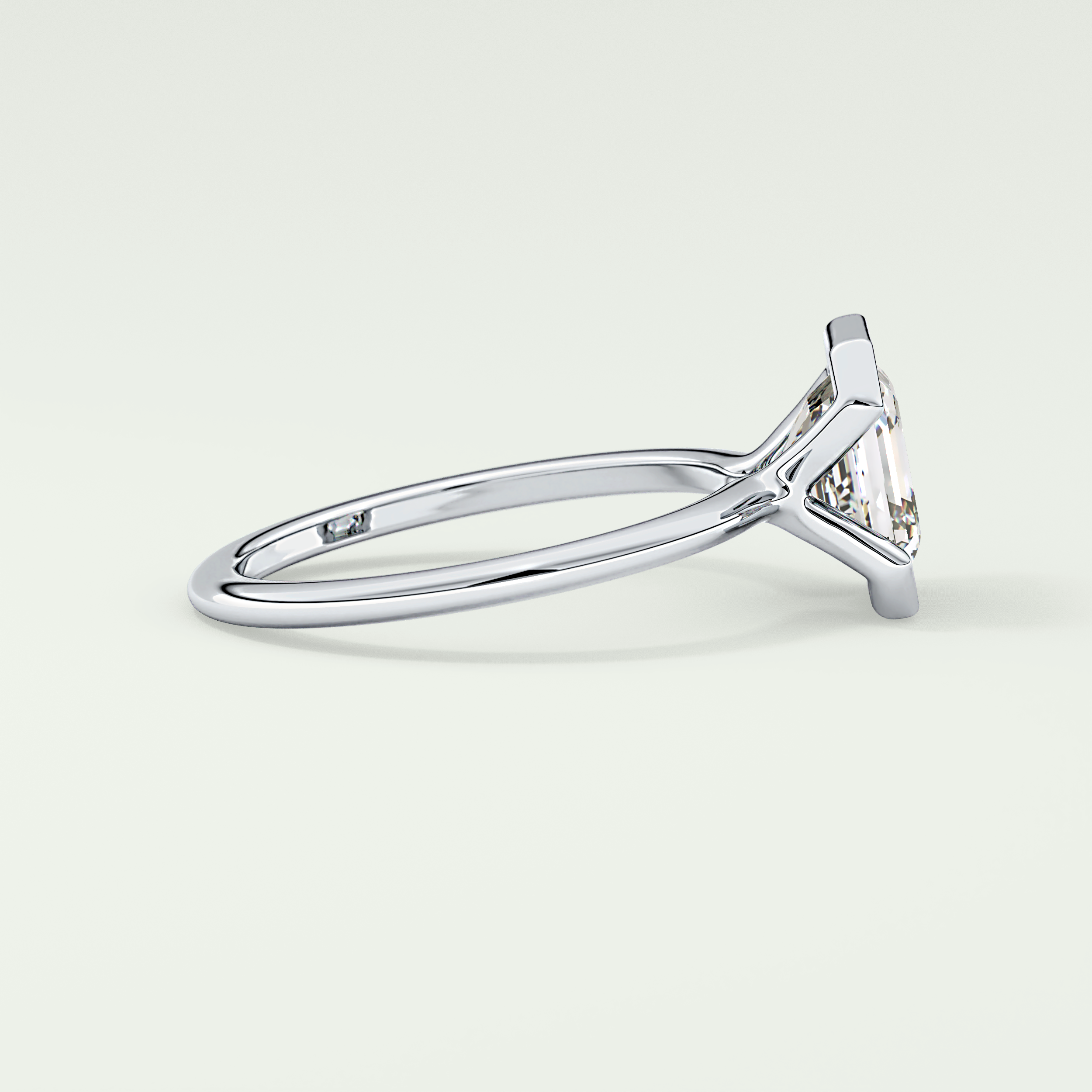 2.0 CT Asscher Cut Half Bezel Lab-Grown Diamond Engagement Ring 15