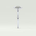 2.0 CT Asscher Cut Half Bezel Lab-Grown Diamond Engagement Ring 16