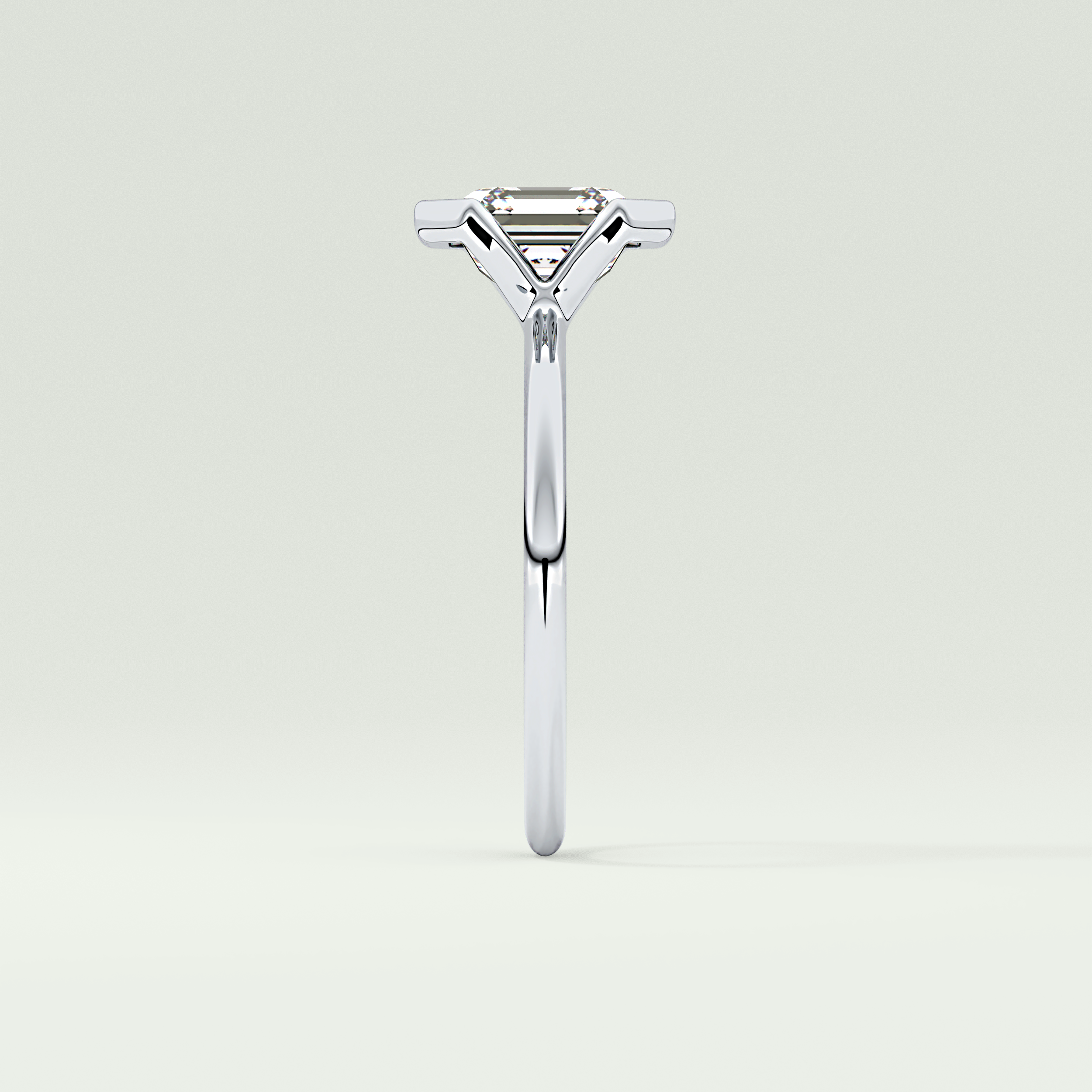 2.0 CT Asscher Cut Half Bezel Lab-Grown Diamond Engagement Ring 16