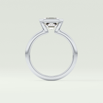 2.0 CT Asscher Cut Half Bezel Lab-Grown Diamond Engagement Ring 18