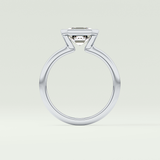 2.0 CT Asscher Cut Half Bezel Lab-Grown Diamond Engagement Ring 18