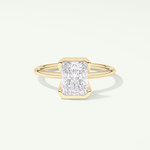 2.0 CT Radiant Cut Half Bezel Moissanite Engagement Ring 1